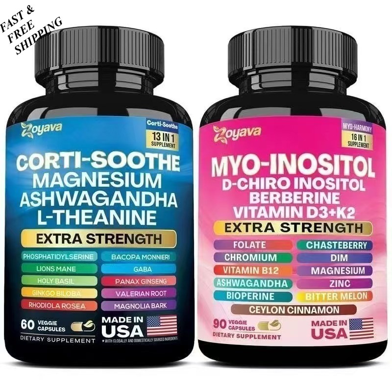 LUXRY Soothe&Smooth Bundle – Zoyava Cortisol Myo-Inositol All-in-One Supplement