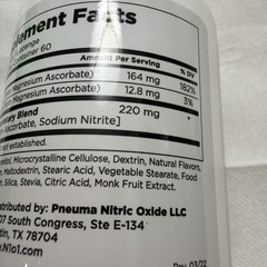Nitric Oxide Lozenges, 53 Count, 26 Day Supply Supplement Make Offer.