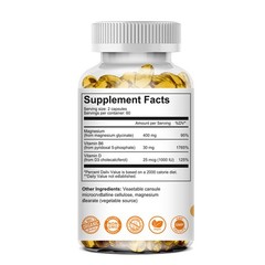 Magnesium Glycinate & Vitamin D3 Complex Supplement 240 Vegetarian Capsules