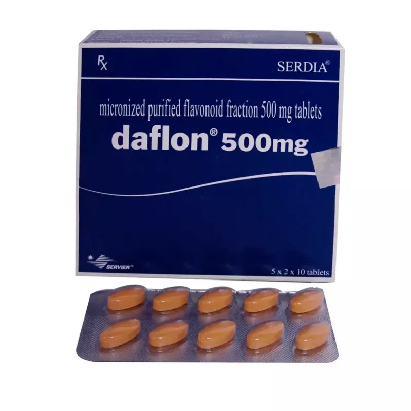Daflon 500 mg 100 Tablets Treatment of Varicose Veins Hemorrhoids Free Ship