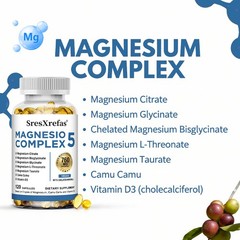 Magnesio Complex Supplement Skin Hair Nail Brain Immune Vitality 30-120 Softgels