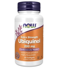 NOW Foods Ubiquinol Extra Strength 200mg Softgels – 60 Count Exp 02/2029