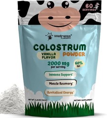Colostrum Powder 2000mg 60% IgG Grass-Fed Vanilla Flavour Calostro Bovino Powder