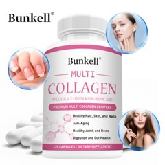 Collagen Peptides Type I, II, III, V, X 2000mg Anti-Aging Skin 120 Capsules