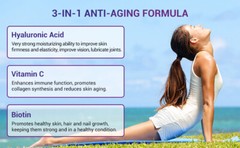 Hyaluronic Acid Supplements + Vitamin C Biotin 240 Capsules 250mg Skin Hydration
