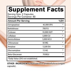 High Potency Serrapeptase 45,000 Spu A Intestinal Health Supplement 30-120 Pills