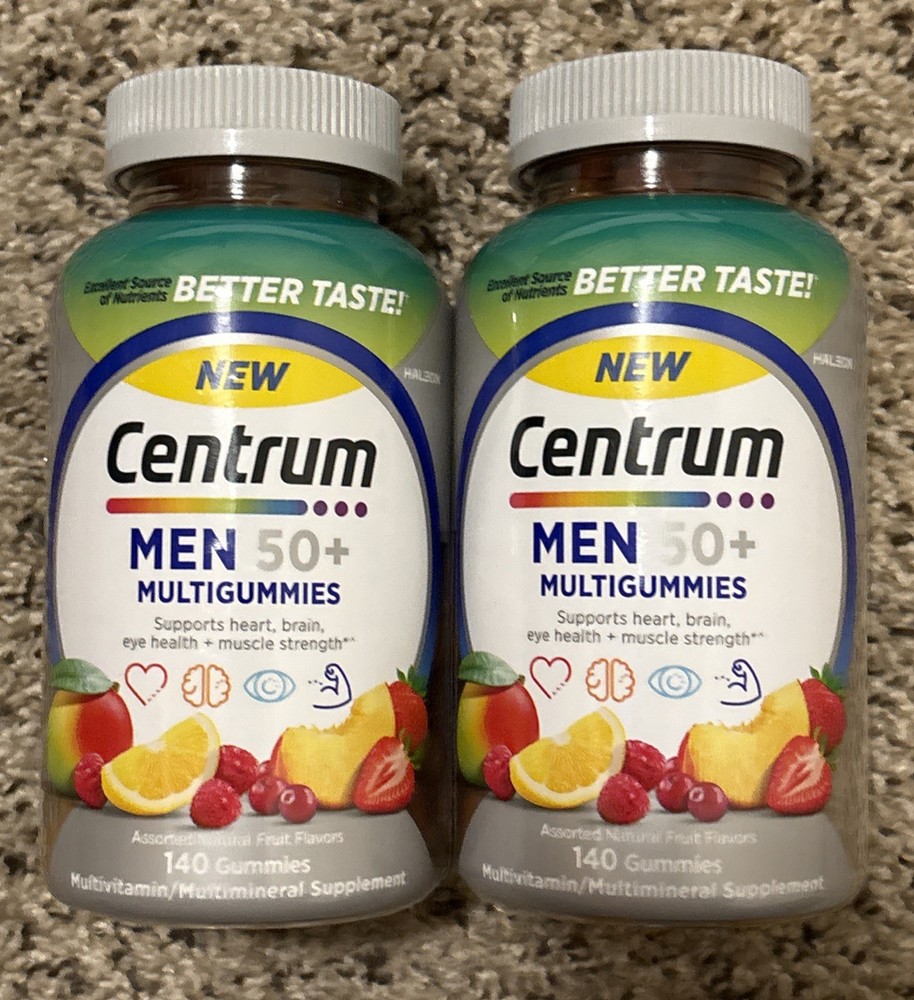 2PK Centrum Men 50+ Multi Gummies ~ 140 Gummies Each ~ EXP 09/2027~ SEALED ~ NEW
