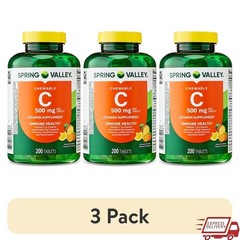 Chewable Vitamin C 500mg Immune Support Tropical Fruit 200 Tablets Gluten Free