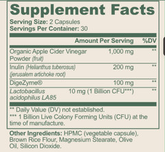 Ligera 4-in-1 Gut Health ACV Probiotic Prebiotic Digestive Enzymes Woman 60 Caps