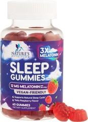 Melatonin Sleep Gummies 12mg – Extra Strength Sleep Support Melatonin Gummy for