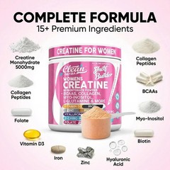 Clean Nutra Women Creatine Powder Collagen Inositol Muscle Hormone Support