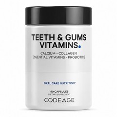 Codeage Teeth & Gums Vitamins – Calcium Grass-Fed Collagen Probiotics Oral Care