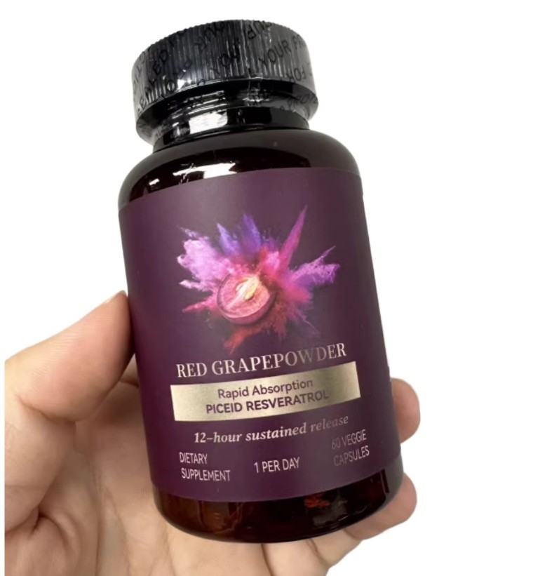 Grape Red Powder Rapid Absorbtion Piceid Resveratrol Veggie 60 Caps