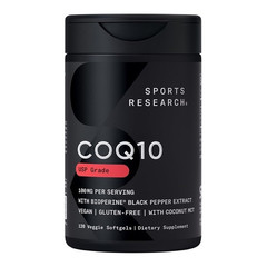 Sports Research CoQ10 USP 100 mg + BioPerine Vegan Gluten-Free 120 Softgels