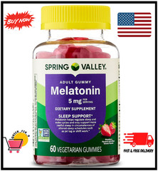 Spring Valley Melatonin Gummies 5mg, Strawberry Flavor, Sleep Support, 60 Count