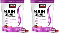 Force Factor Hair Growth Accelerator Soft 60 Count (Pack of 2), Lustriva