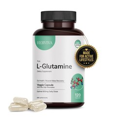 L-Glutamine 800 mg, 120 Vegan Capsules Gluten Free, Non-GMO (60 Servings)