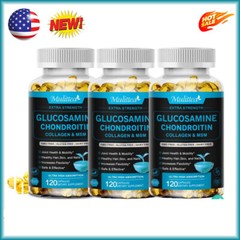 3 Packs 1500mg Glucosamine Chondroitin Capsules Collegan & MSM Supplement
