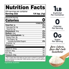 Nutricost Pantry Erythritol Plant-Based Sweetener Powder (1 LB) – Zero Additives