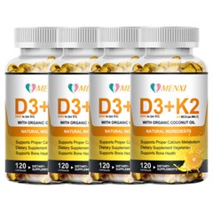 Vitamin D3 + Vitamin K2 120 Softgels – 5000IU Vit D3, 200Mcg MK7-K2 Per Serving