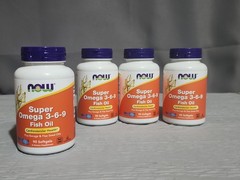 Lot of 4 – NOW Foods Super Omega 3-6-9 Fish Oil 90 Softgels per Bottle Exp 05/27