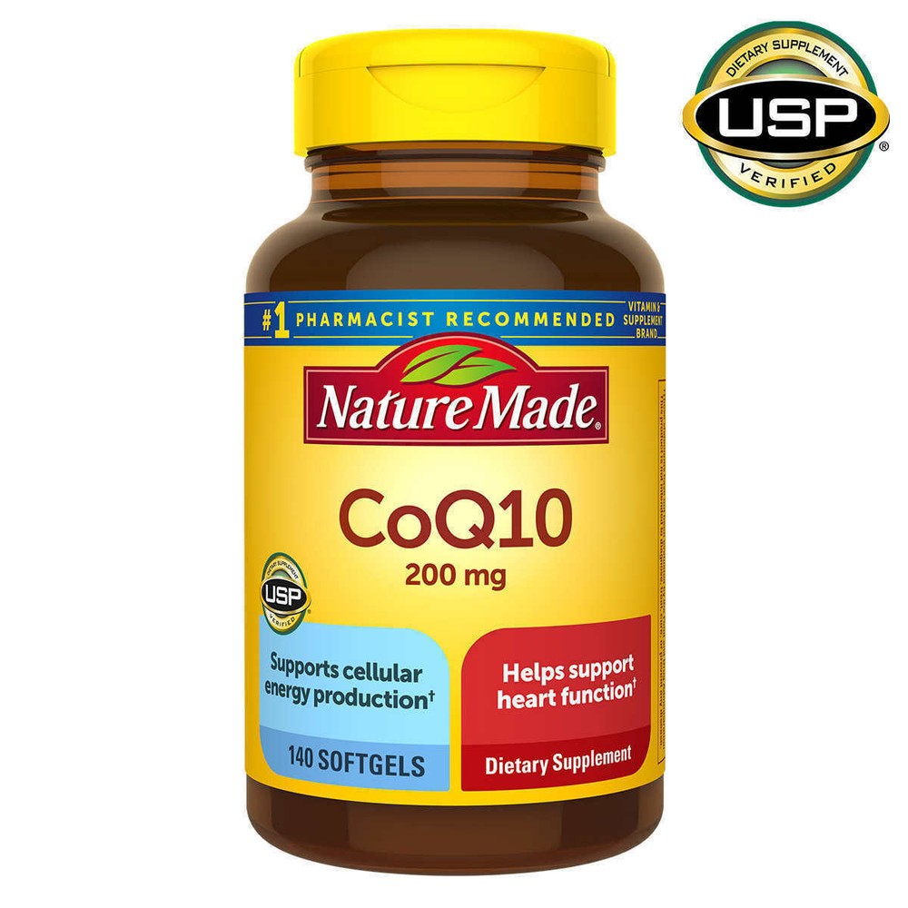Nature Made CoQ10 200mg Supports Heart & Cellular Energy Production 140 Softgels