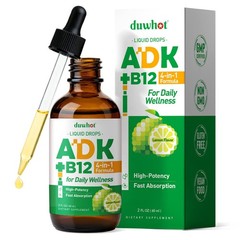 duwhot ADK + Vitamin B12 Liquid Drops, 2 Fl Oz | High Potency Vitamin A D3 K2…