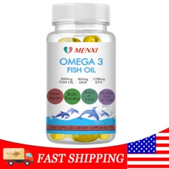 Omega 3 Fish Oil Capsules 3x Strength 3600mg EPA & DHA, Highest Potency