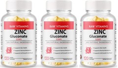 Zinc Gluconate Skin Metabolism (50mg) Gluten Free and Non-GMO 360 Softgel USA
