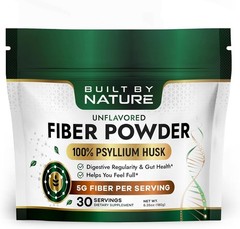 Built by Nature Psyllium Husk Fiber Powder Unflavored 30 Servings Digestive