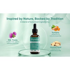 3 Pack Purelia 60ml Liver Support Drops Milk Thistle Herbal Tincture Supplement
