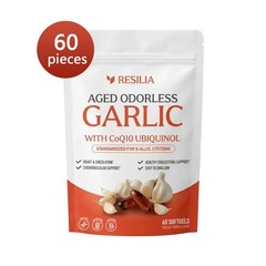 2 X Resilia Garlic Extract 600mg Softgels (60 Count) – Odorless Aged Garlic Ext
