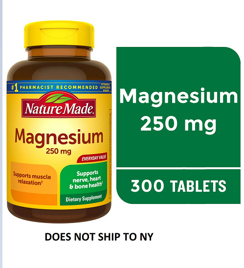 Nature Made Magnesium Oxide 250 mg Tablets, Dietary Supplement, 300 Count