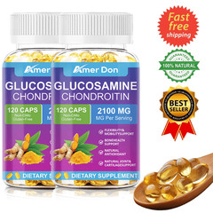 2 Pack Glucosamine Chondroitin MSM Turmeric – Joint Health Supplement – 240 Caps