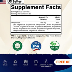 Vitamatic Magnesium Complex, 400mg Elemental 120 Count (Pack of 1), No Color