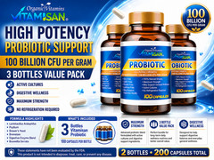 200 ULTRA PROBIOTIC 100 Billion CFUs NOW ULTIMATE FLORA PRIMAL NATURES ORGANIC V