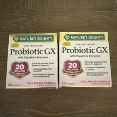 2 Pack! Nature’s Bounty Probiotic GX Gas & Bloating Formula 20 Billion Cultures