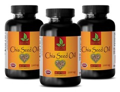 Chia Seed Oil Omega 3-6-9 – Skin Health – Antioxidant – 3 bottles, 180 Softgels