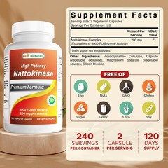 High Potency Nattokinase 4000 FU – 240 Capsules for Vascular Health