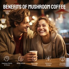 Organic Instant Coffee Powder Mushroom Coffee 227GBrain& Memory Focus Boost