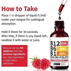 2 Pack Vitamin B12 Liquid Drops Supplement with B6 B1 Niacin and Folate