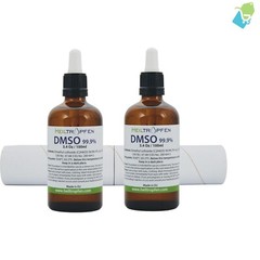 DMSO 99.9% Pharmaceutical Grade in Two 100ml Glass Bottles – Colorless Liquid