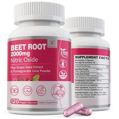 Beet Root 2000mg Nitric Oxide Supplements w/ Grape Extract, Pomegranate Extra…