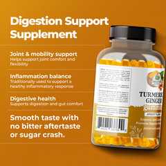 Turmeric & Ginger Gummies – 270 mg Turmeric Extract & 12 mg Ginger per Serving