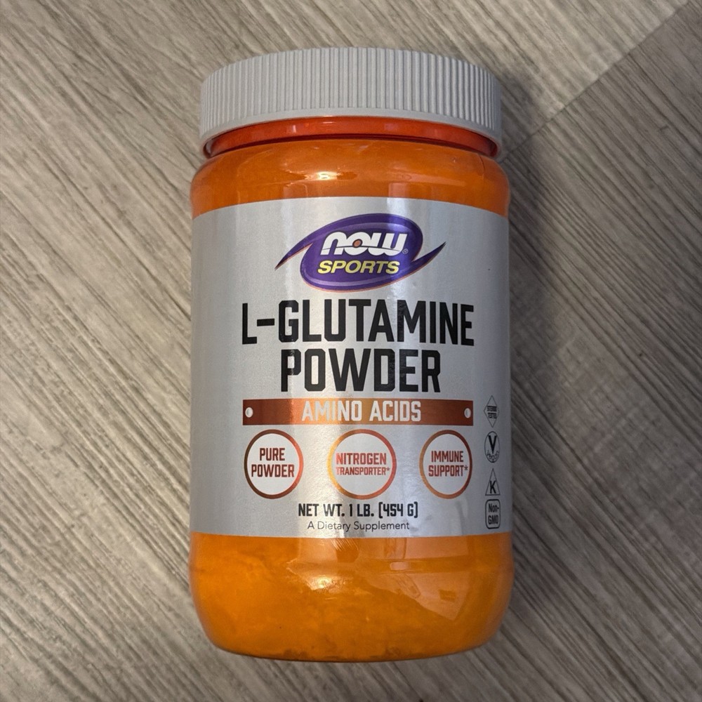 Now Foods L-Glutamine Powder 1 lbs 454 g GMP Quality Assured, Kosher, Vegan