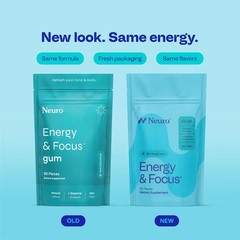 Neuro Wintergreen Energy Focus Gum 90 Pieces Sugar Free Vegan Natural Caffeine