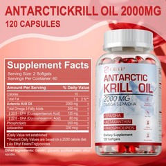 Antarctic Krill Oil Capsules – with Omega-3 EPA,DHA,Astaxanthin & Phospholipids