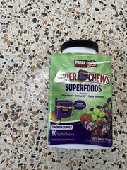 Force Factor Kids Soft Chews Very Berry Grape Vitamin C D 60 Chews exp 1/27