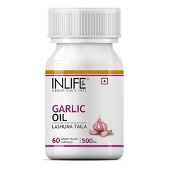 INLIFE Natural Garlic Oil 60 Liquid Filled Capsules for Men and Women