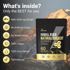 Himalayan Shilajit Gummies with 60 Count (Pack of 1), 1 Bag / 60